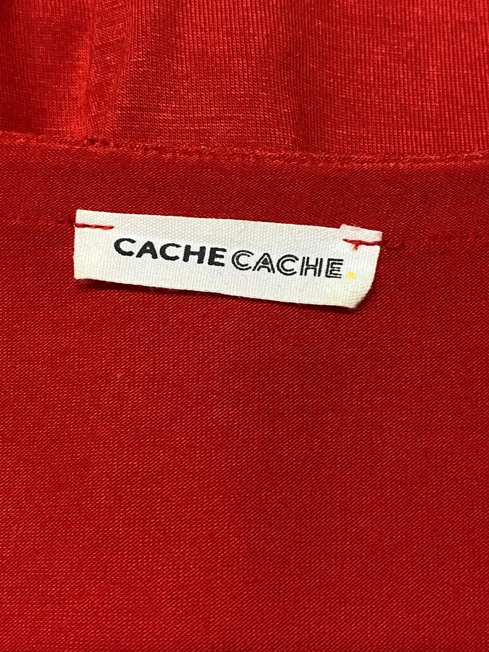 Top Decotado Fluido Vermelho com Estampa Dourada Cache Cache - Tamanho 38 (M) – photo 6
